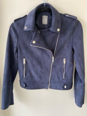 Faux Leather Moto Jacket Cropped Primark Size 4